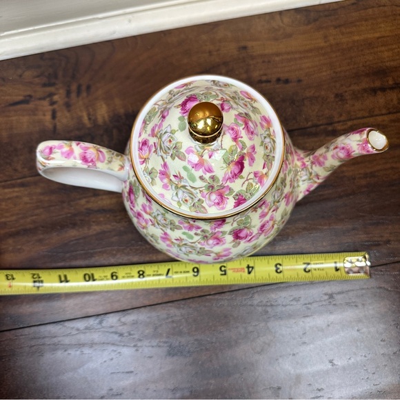 Royale Garden Bone China Staffordshire England Hand Decorated Chinz Teapot - Picture 7 of 9